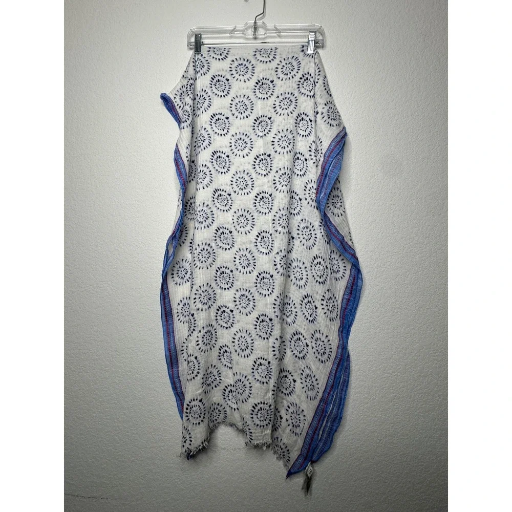 Gap Diamond Shibori Scarf Red White‎ Blue USA July 4th Americana Lightweight